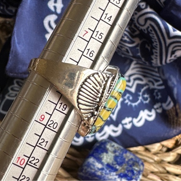 Navajo turquoise statement gem ring/Navajo turquoise ring/ souwestern jewelry - Picture 6 of 15